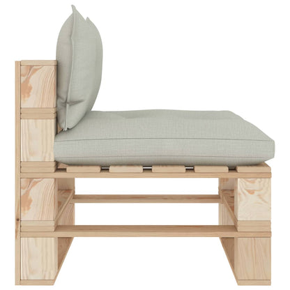 Divano da Giardino in Pallet con Cuscini Beige in Legno