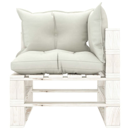 Divano da Giardino Pallet 3 Posti con Cuscini Beige in Legno