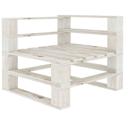 Divano da Giardino Pallet 4 Posti con Cuscini Crema in Legno
