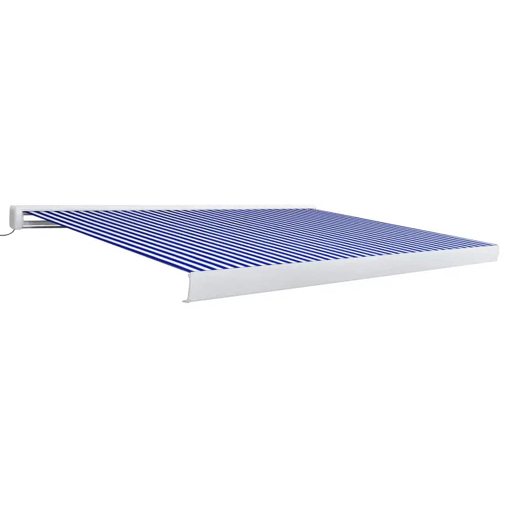 Tenda a Cassonetto Motorizzata 350x250 cm Blu e Bianco