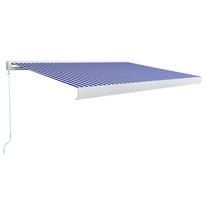 Tenda a Cassonetto Manuale 350x250 cm Blu e Bianca
