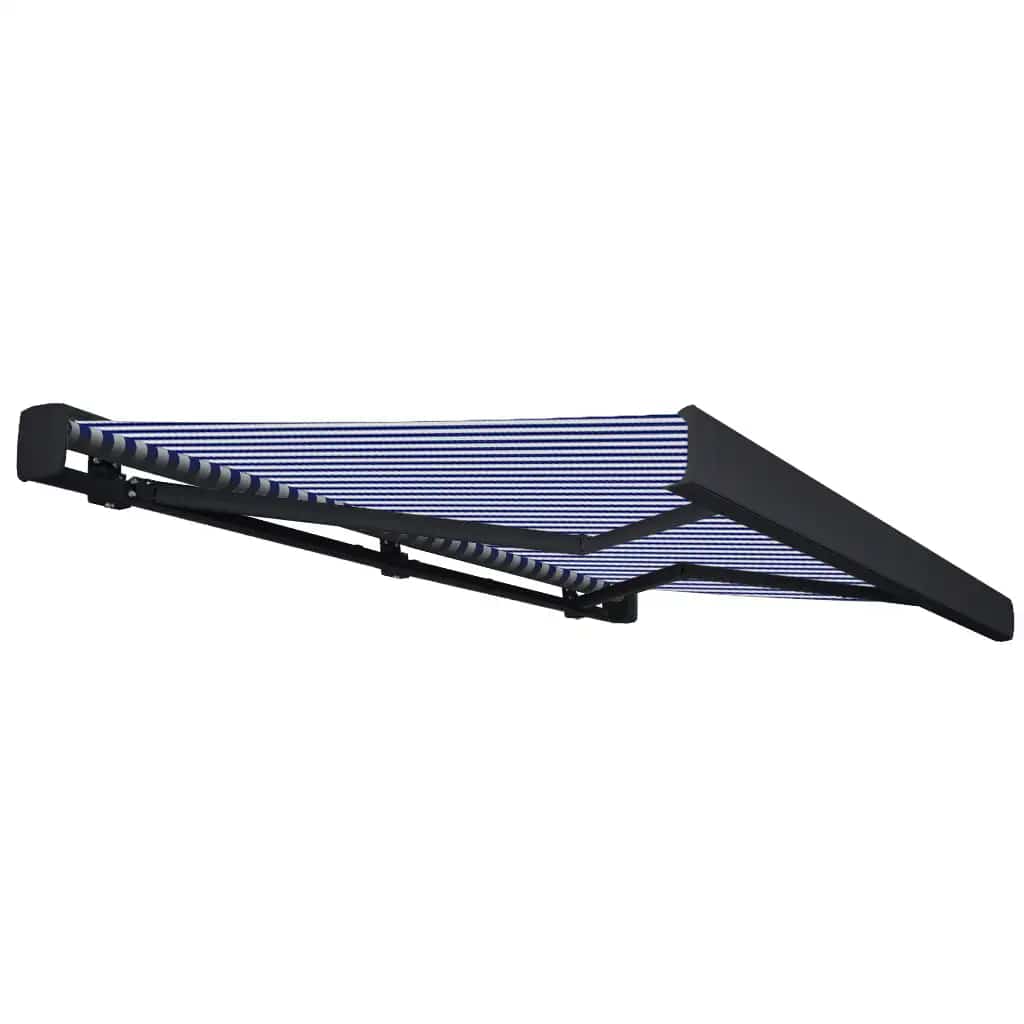 Tenda a Cassonetto Motorizzata 350x250 cm Blu e Bianco