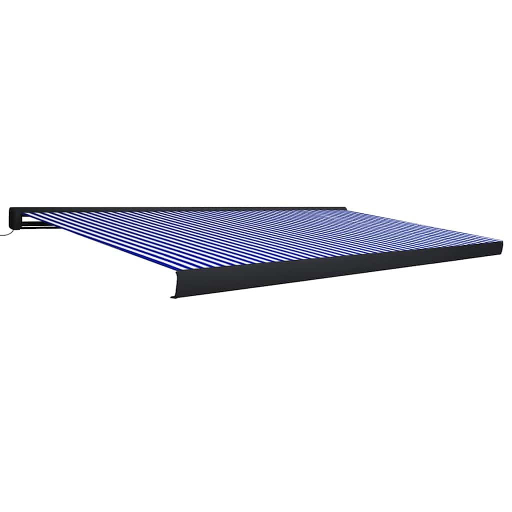 Tenda a Cassonetto Motorizzata 500x300 cm Blu e Bianco