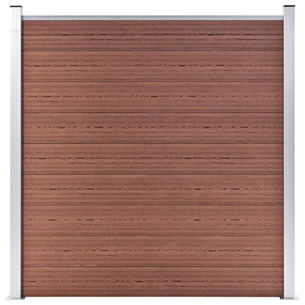 Pannelli Recinzione 8 Quadrati 1 Inclinato 1484x186cm Marrone