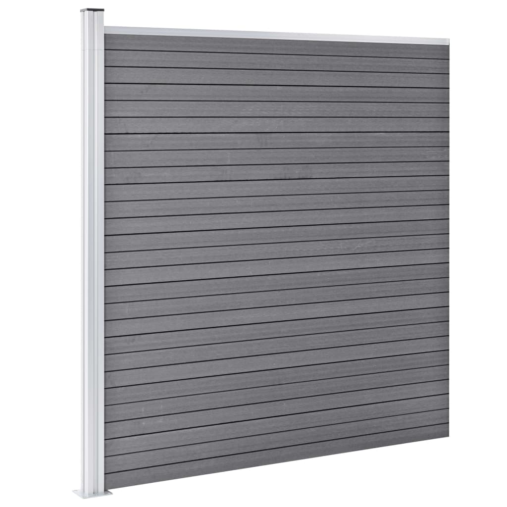 Pannello di Recinzione in WPC 526x186 cm Grigio