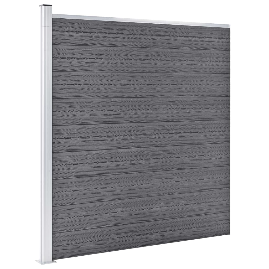 Pannello di Recinzione in WPC 1218x186 cm Grigio
