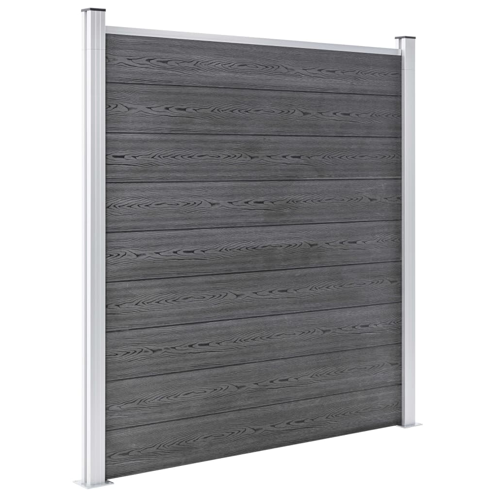 Pannelli Recinto WPC 10 Quadrati 1 Inclinato 1830x186cm Grigi