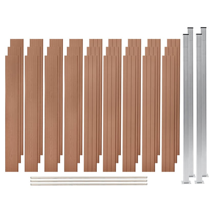 Set Pannelli Recinzione in WPC 3 pz Quadrati 526x187cm Marrone