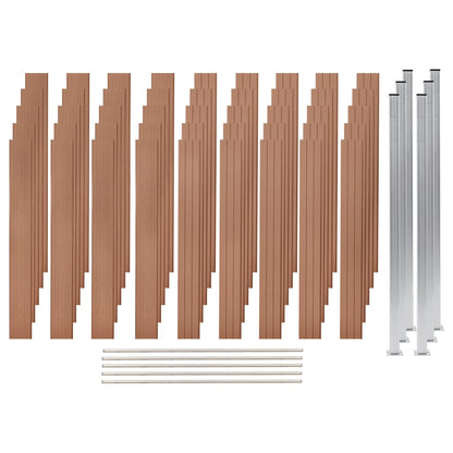 Set Pannelli di Recinzione in WPC 5 Quadrati 872x187cm Marrone