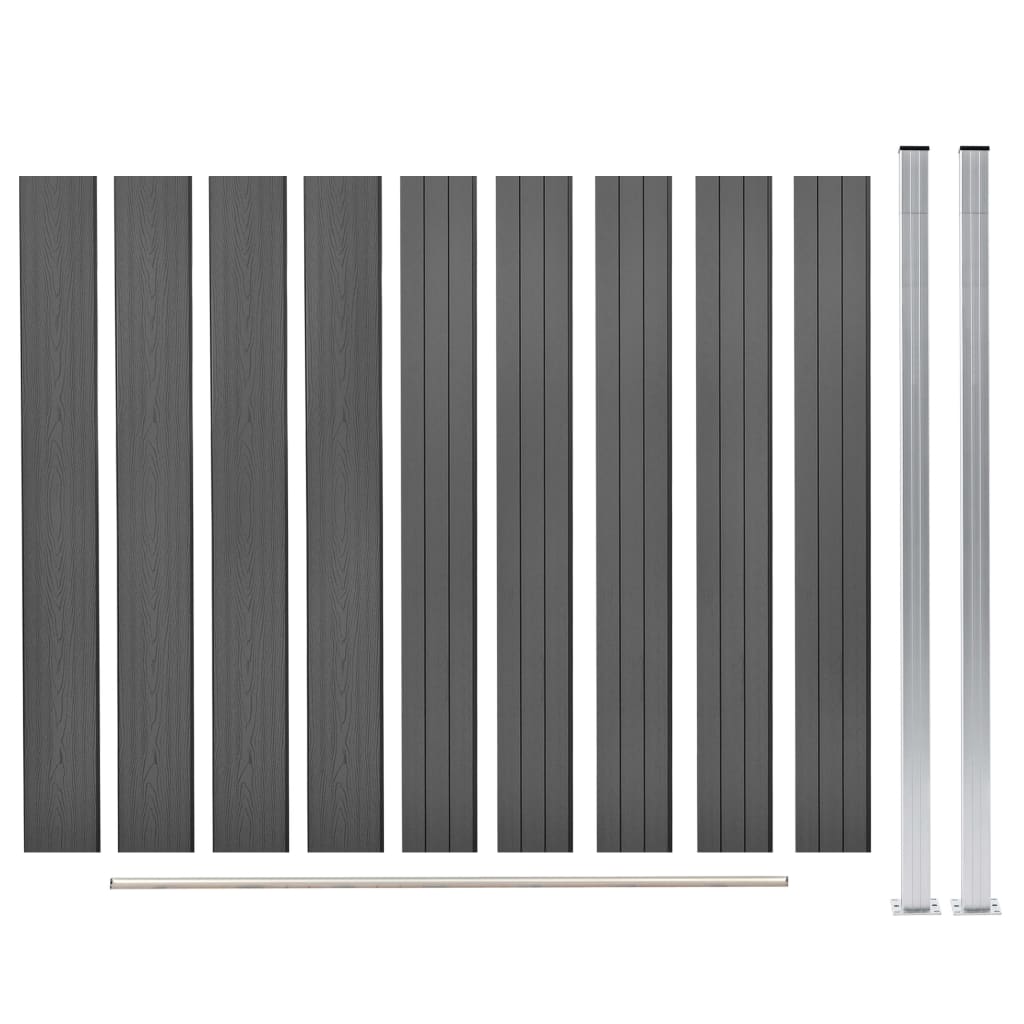 Pannello Recinzione in WPC 180x187 cm Grigio