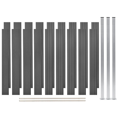 Set Pannelli Recinzione in WPC 2 Quadrati 353x187 cm Grigio