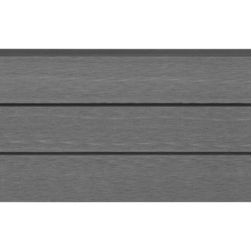 Set Pannelli Recinzione in WPC 2 Quadrati 353x187 cm Grigio