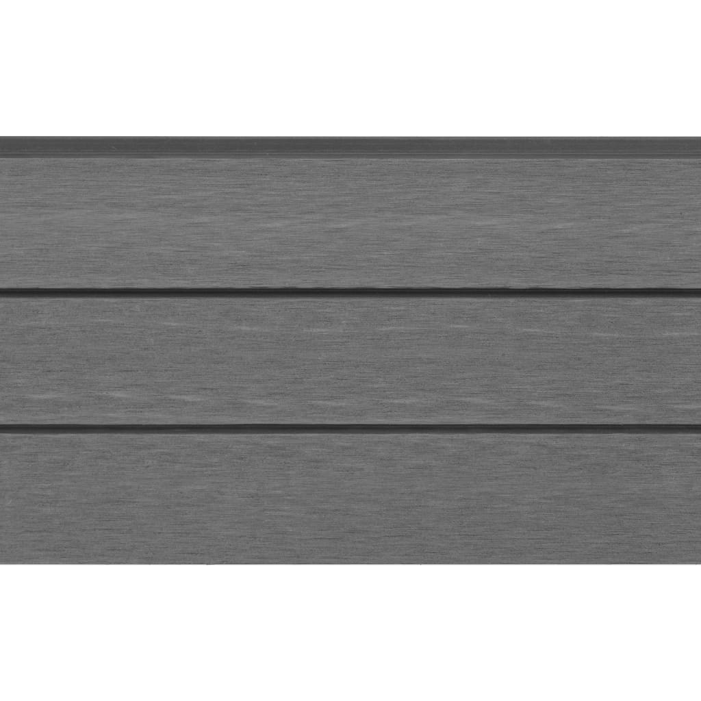 Set Pannelli di Recinzione in WPC 5 Quadrati 872x187cm Grigio