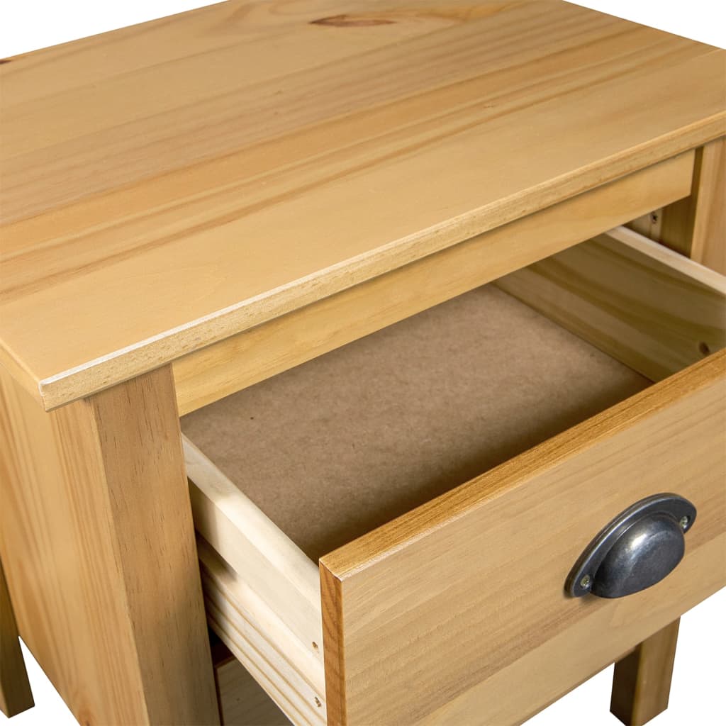 Comodino Hill 46x35x49,5 cm in Legno Massello di Pino