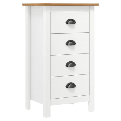 Credenza Hill Bianca 46x35x80 cm in Legno Massello di Pino