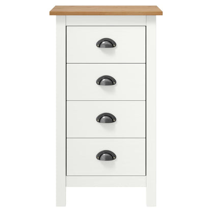 Credenza Hill Bianca 46x35x80 cm in Legno Massello di Pino