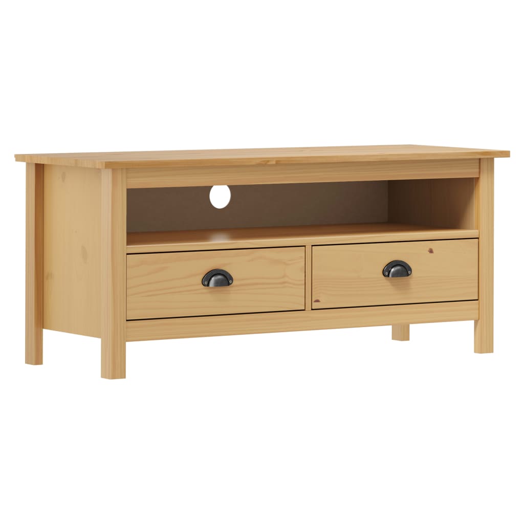 Mobile Porta TV Hill Marrone ambra 110x40x47 cm Legno di Pino