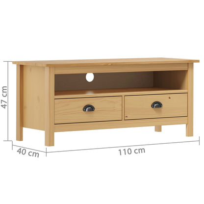 Mobile Porta TV Hill Marrone ambra 110x40x47 cm Legno di Pino