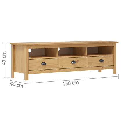 Mobile Porta TV Hill Marrone ambra 158x40x47cm Legno Pino