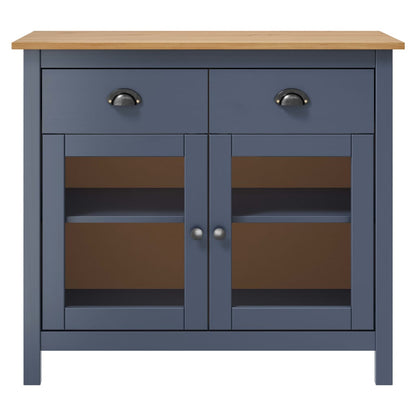 Credenza Hill Grigia 90x40x80 cm in Legno Massello di Pino