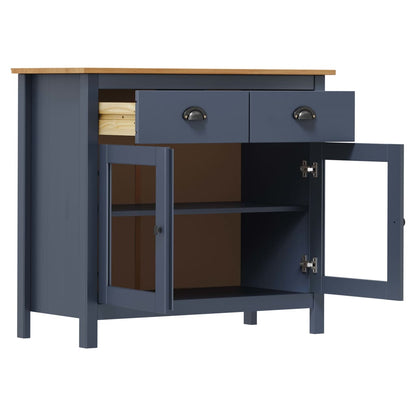 Credenza Hill Grigia 90x40x80 cm in Legno Massello di Pino