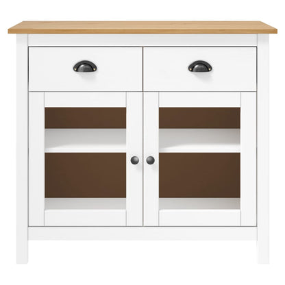 Credenza Hill Bianca 90x40x80 cm in Legno Massello di Pino