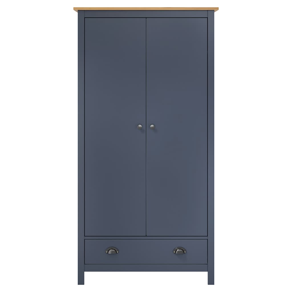 Armadio a 2 Ante Hill Grigio 89x50x170 cm in Legno di Pino