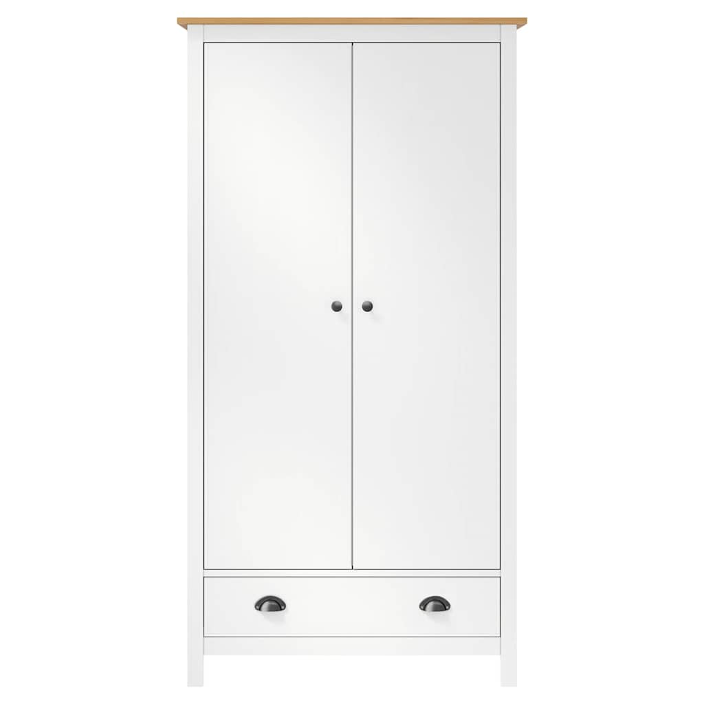 Armadio a 2 Ante Hill Bianco 89x50x170cm in Legno di Pino