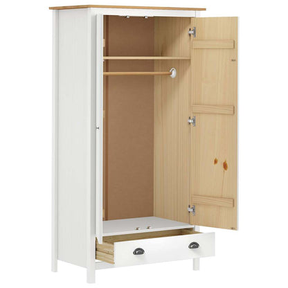Armadio a 2 Ante Hill Bianco 89x50x170cm in Legno di Pino