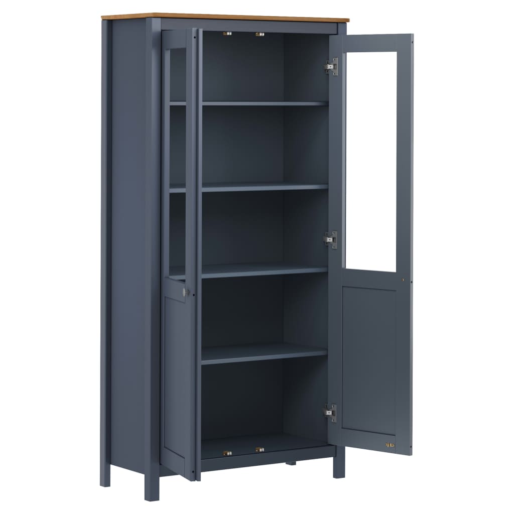 Credenza Alta Hill Grigia 85x37x170,5 cm in Legno di Pino