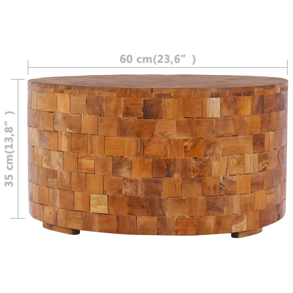 Tavolino da CaffÃ¨ 60x60x35 cm in Legno Massello di Teak