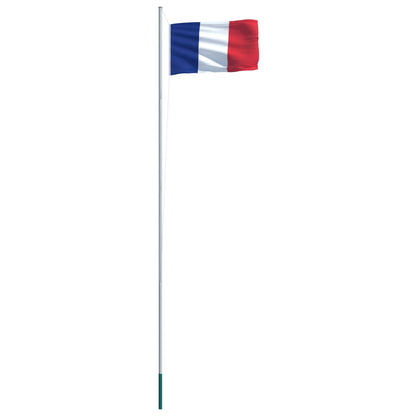 Bandiera della Francia con Pennone in Alluminio 6,2 m