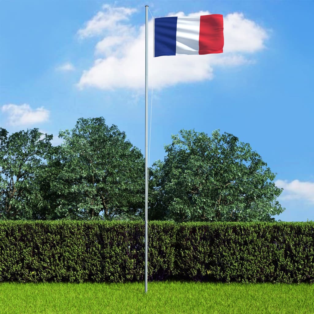 Bandiera della Francia con Pennone in Alluminio 6,2 m
