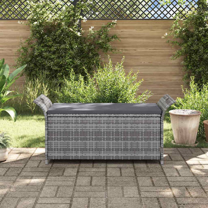 Cassapanca con Cuscino Grigia 138 cm in Polyrattan