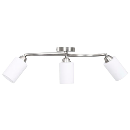 Lampadario Paralume in Ceramica a Cono Bianco 3 Lampadine E14