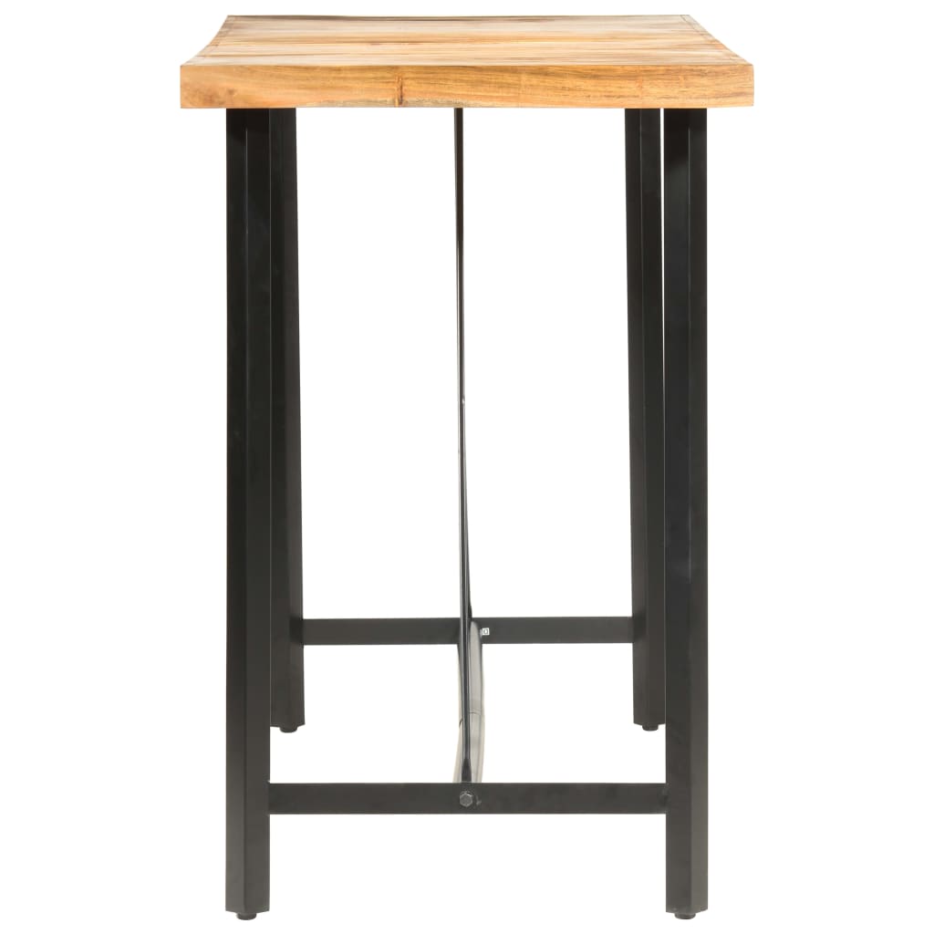 Set per Bar 9 pz in Legno Massello di Acacia e Vera Pelle