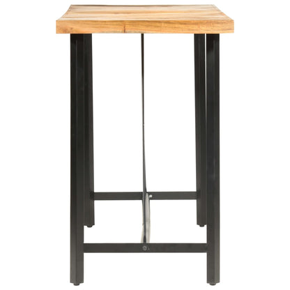 Set per Bar 9 pz in Legno Massello di Acacia e Vera Pelle