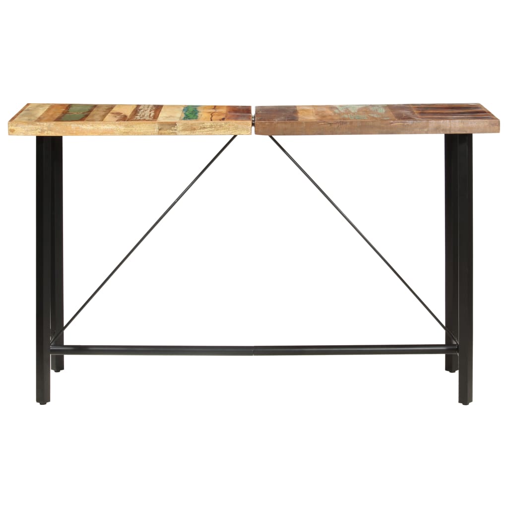 Set per Bar 9 pz in Legno Massello di Recupero e Vera Pelle