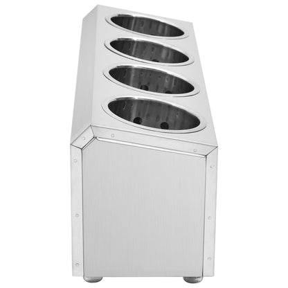 Portaposate con 4 Inserti Rettangolare in Acciaio Inox