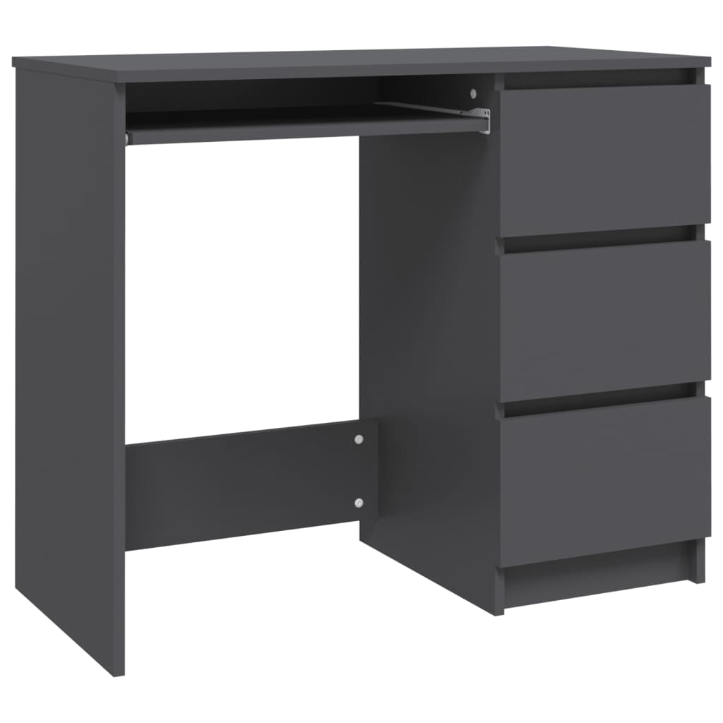 Scrivania Grigia 90x45x76 cm in Legno Multistrato