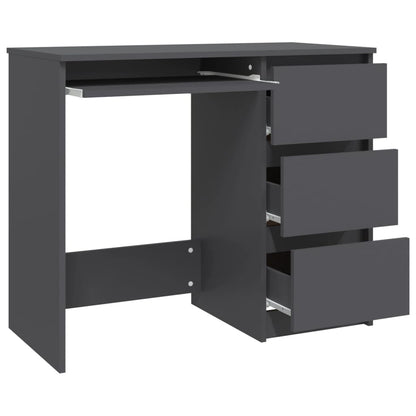 Scrivania Grigia 90x45x76 cm in Legno Multistrato