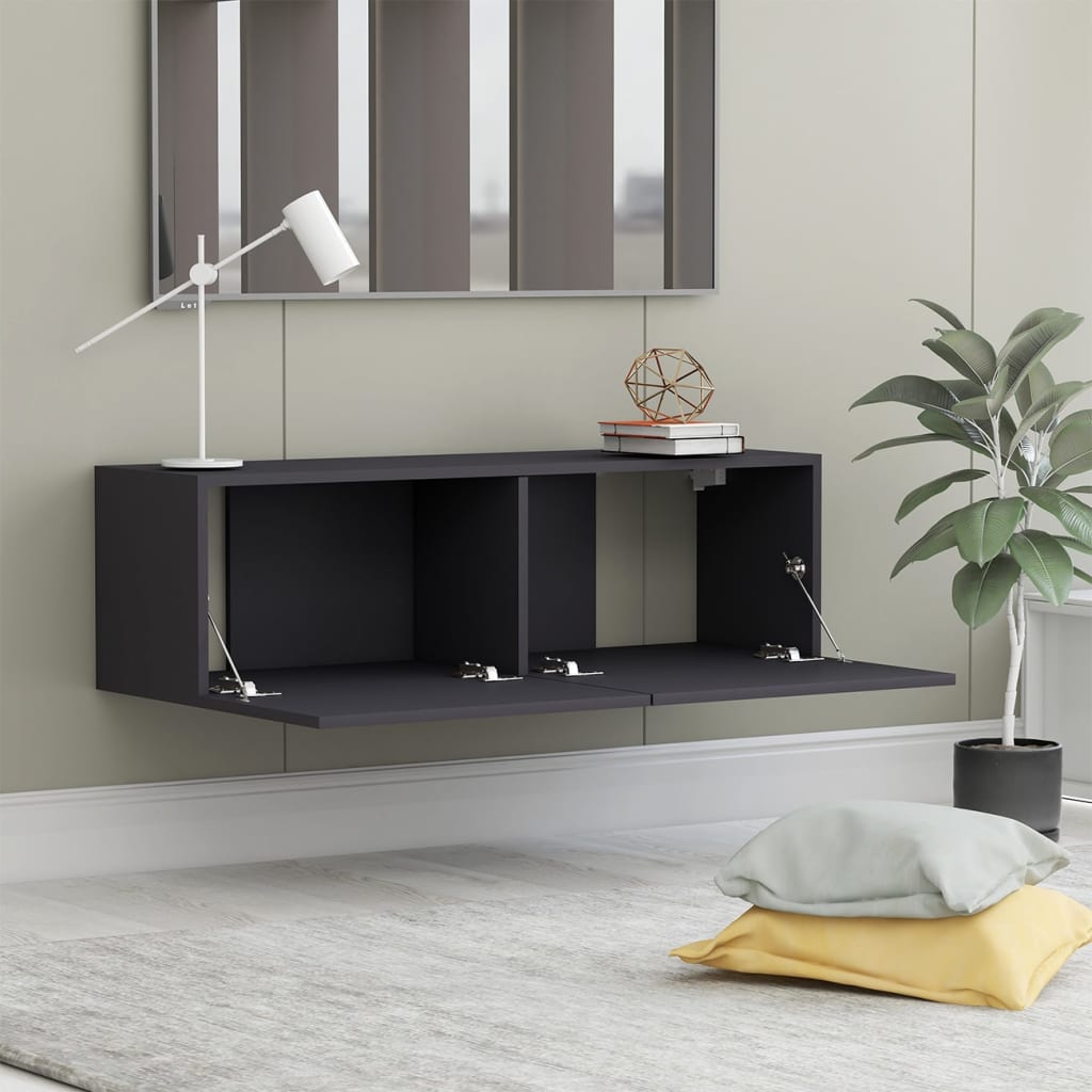 Mobile Porta TV Grigio 100x30x30 cm in Legno Multistrato