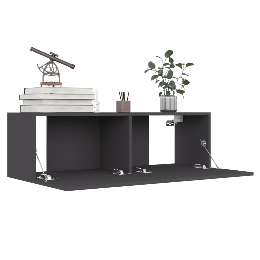 Mobile Porta TV Grigio 100x30x30 cm in Legno Multistrato