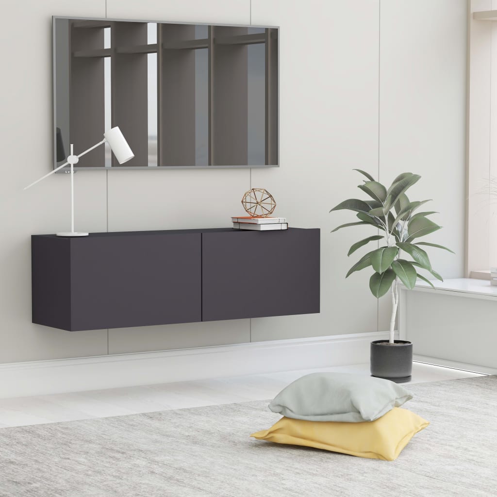 Mobile Porta TV Grigio 100x30x30 cm in Legno Multistrato