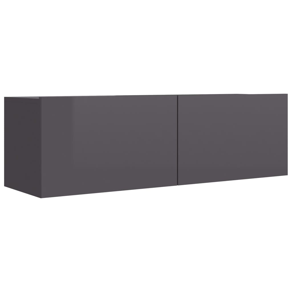 Mobile Porta TV Grigio Lucido 100x30x30 cm in Legno Multistrato