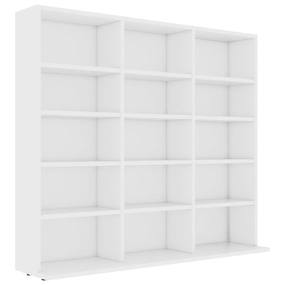 Armadietto Porta CD Bianco 102x23x89,5 cm in Legno Multistrato