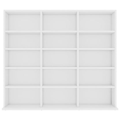 Armadietto Porta CD Bianco 102x23x89,5 cm in Legno Multistrato