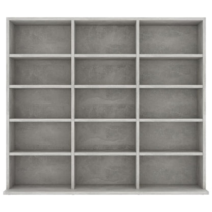 Mobile Porta CD Grigio Cemento 102x23x89,5 cm Legno Multistrato