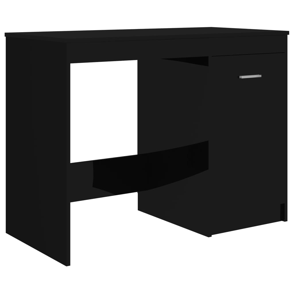 Scrivania Nero Lucido 100x50x76 cm in Legno Multistrato