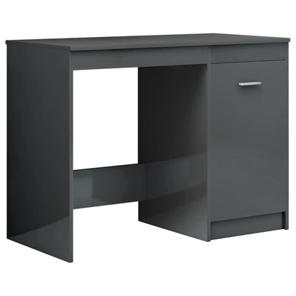 Scrivania Grigio Lucido 100x50x76 cm in Legno Multistrato